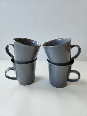 Royal Doulton Gordon Ramsay Unison Street Ceramic Mug Set - Slate Gray 4-Pack